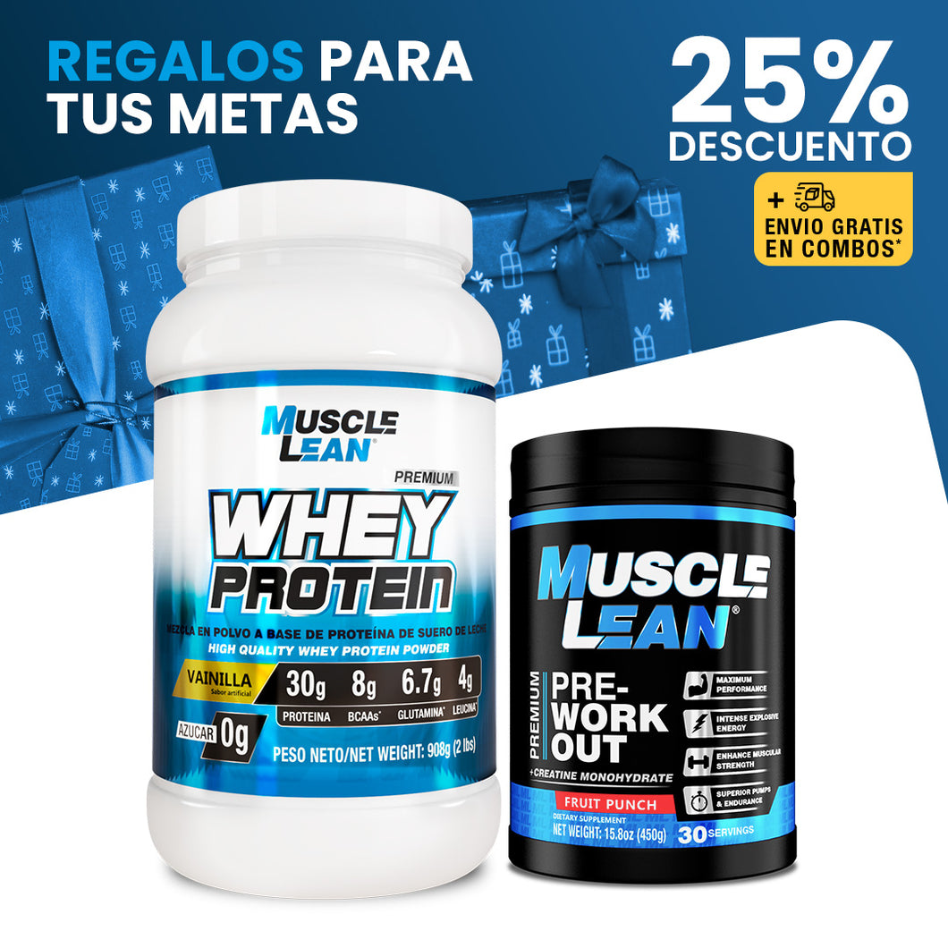 COMBO PROTEINA WHEY + PREENTRENO ¡25% DESCUENTO! + ENVIO GRATIS